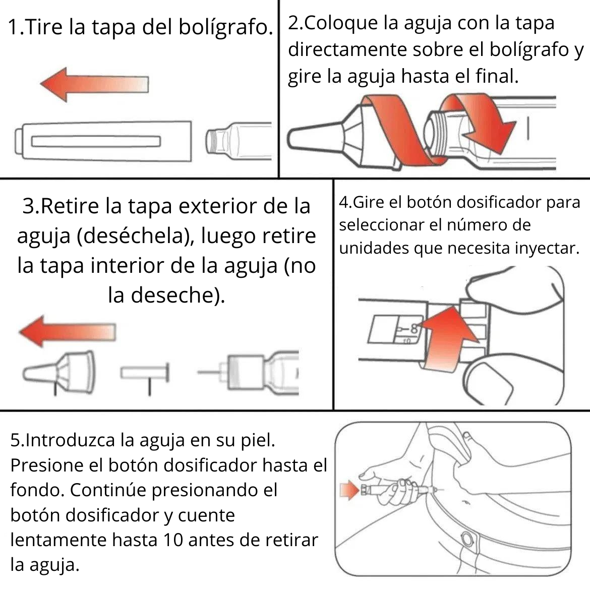 ¿Cómo se utiliza un bolígrafo de péptidos?